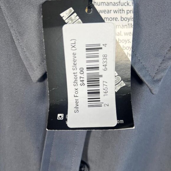 NWT Androgynous Fox Swift Fox Short Sleeve Button Up Shirt/Silver Fox - Size XL - Picture 4 of 11